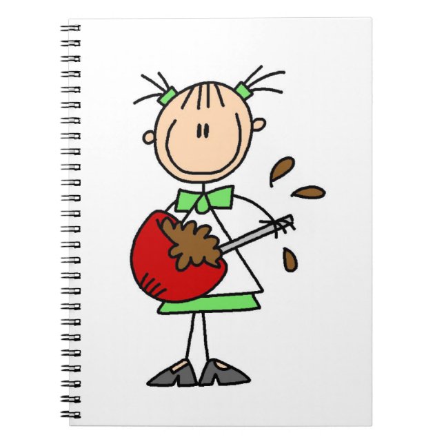 Stick Figure Baker Mixing Batter Notebook (Front)