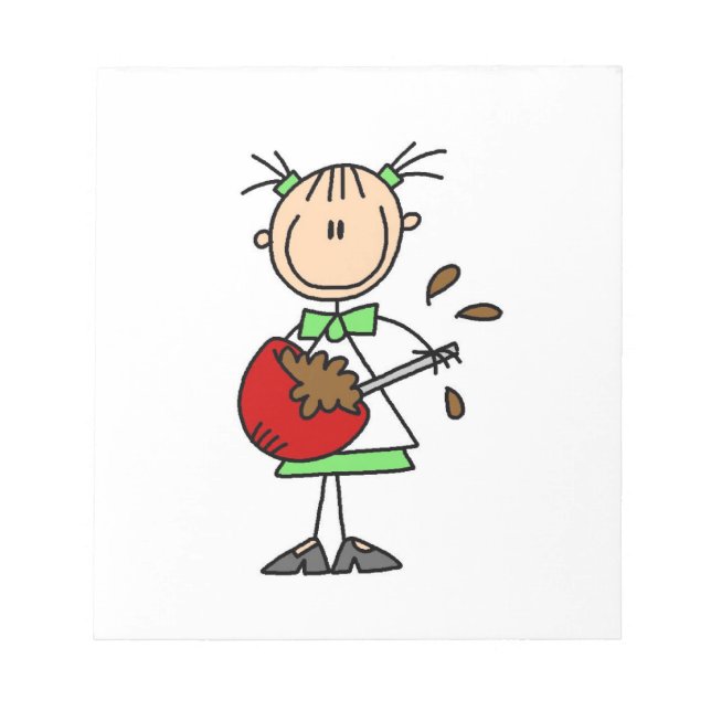 Stick Figure Baker Mixing Batter Notepad (Front)