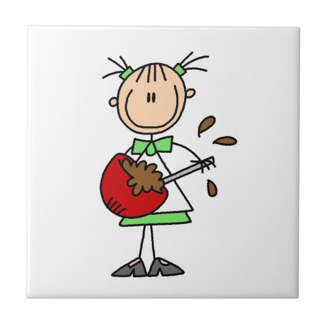 Stick Figure Baker Mixing Batter Tile (Front)