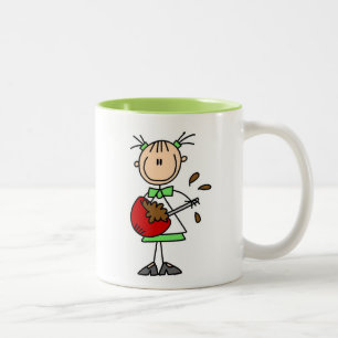 Stick Figure Baker Mixing Batter Two-Tone Coffee Mug