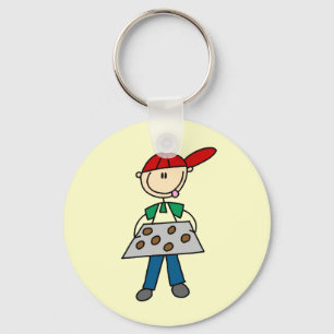 Stick Figure Baking Cookies Key Ring
