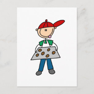 Stick Figure Baking Cookies Tshirts and Gifts Postcard