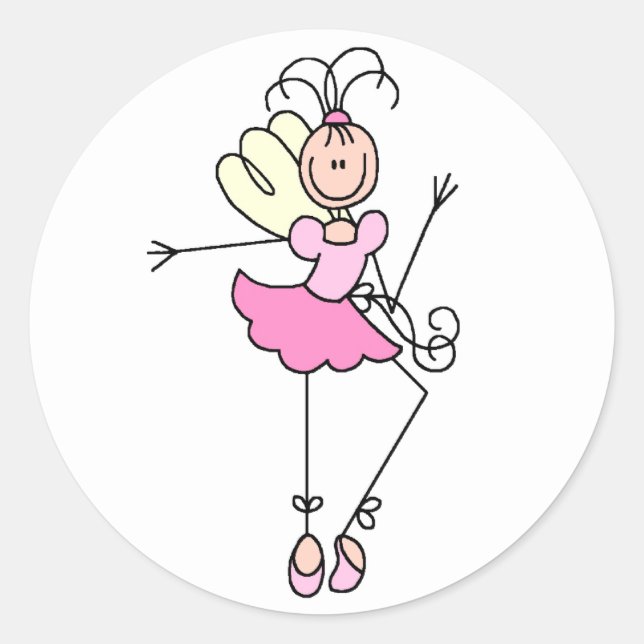 Stick Figure Ballerina Sticker (Front)
