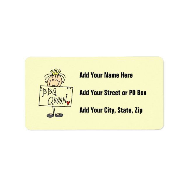 Stick Figure BBQ Queen Label (Front)