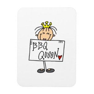 Stick Figure BBQ Queen Magnet