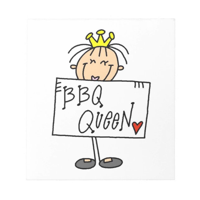 Stick Figure BBQ Queen Notepad (Front)