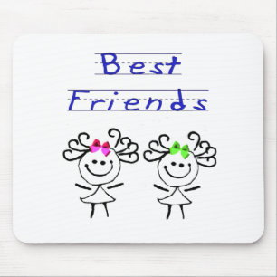 Stick figure best friends mouse mat