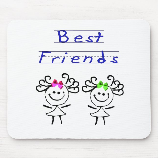 Stick figure best friends mouse mat (Front)