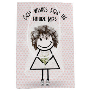 Stick Figure Birde In Sneakers on Hearts  Medium Gift Bag