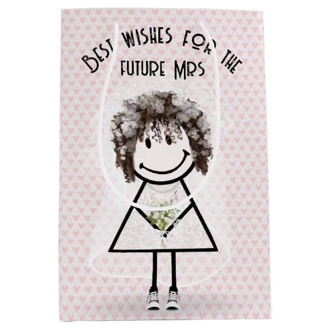 Stick Figure Birde In Sneakers on Hearts  Medium Gift Bag (Front)