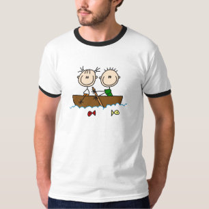 Stick Figure Boat Fishing Tshirts and Gifts