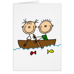 Stick Figure Boat Fishing Tshirts and Gifts
