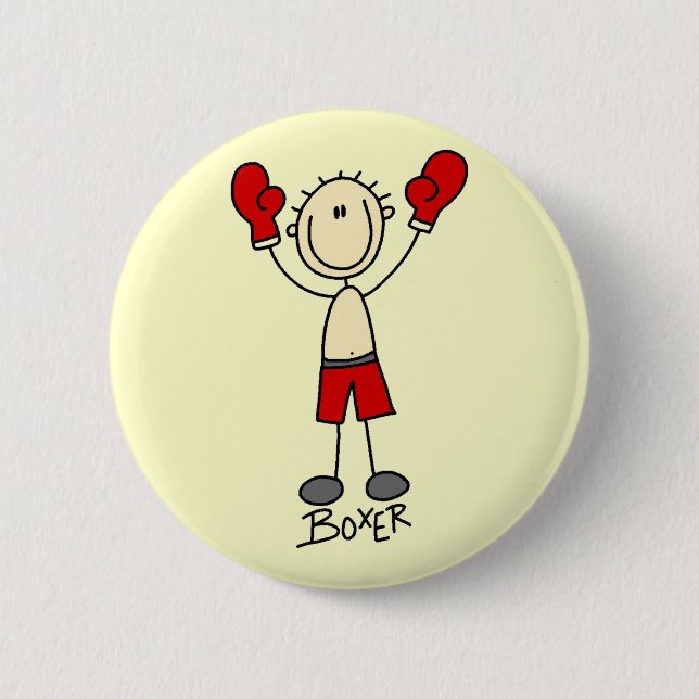 Stick Figure Boxing T-shirts and Gifts 6 Cm Round Badge (Front)