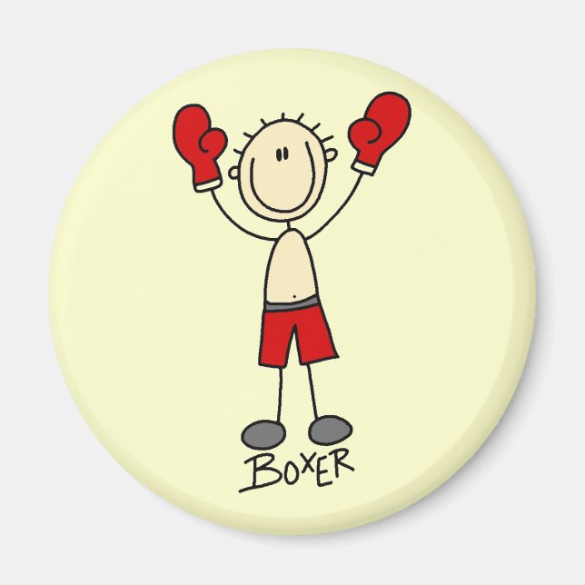 Stick Figure Boxing T-shirts and Gifts Magnet (Front)
