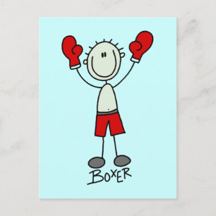 Stick Figure Boxing T-shirts and Gifts Postcard