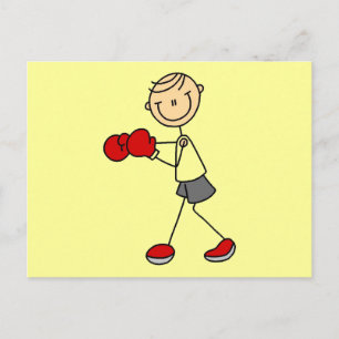 Stick Figure Boxing Tshirts and Gifts Postcard