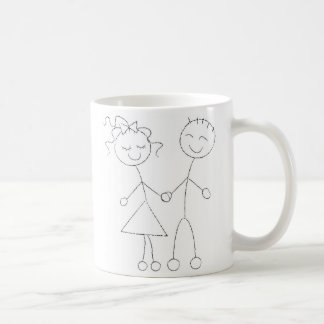 Stick Figure Boy and Girl Coffee Mug