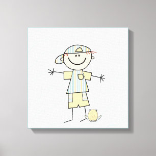 Stick Figure Boy Canvas Print