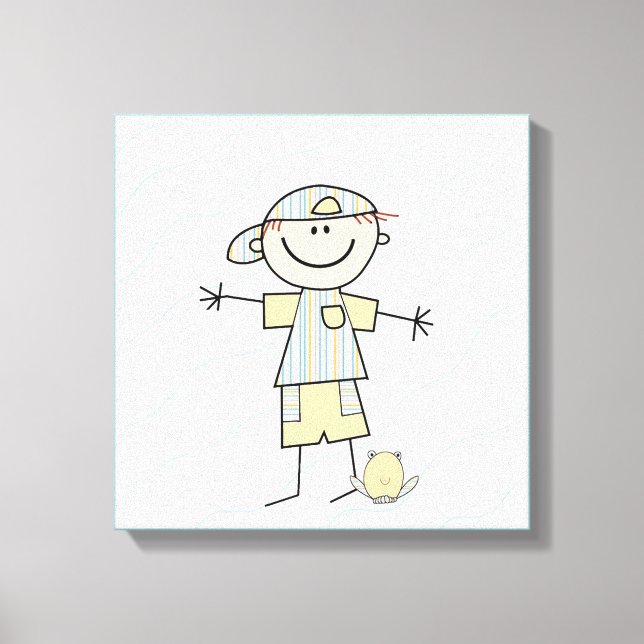 Stick Figure Boy Canvas Print (Front)