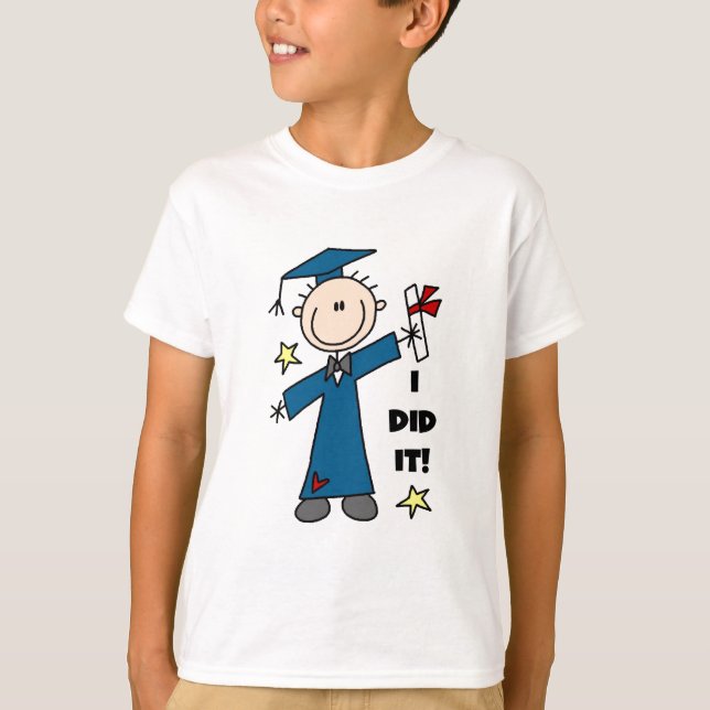 Stick Figure Boy Graduate T-shirts and Gifts (Front)