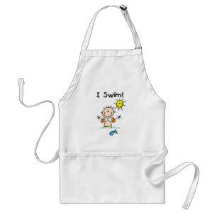 Stick Figure Boy I Swim Standard Apron