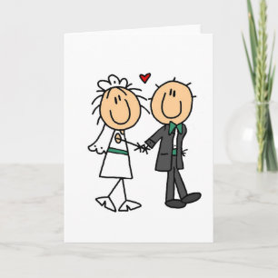 Stick Figure Bride and Groom Invitations