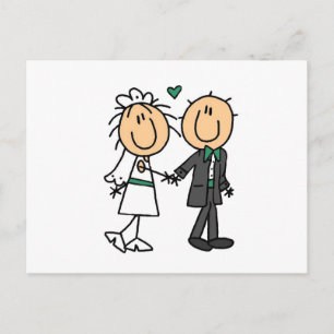 Stick Figure Bride and Groom T-shirts and Gifts Postcard
