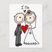 Stick Figure Bride & Groom Wedding Save the Date