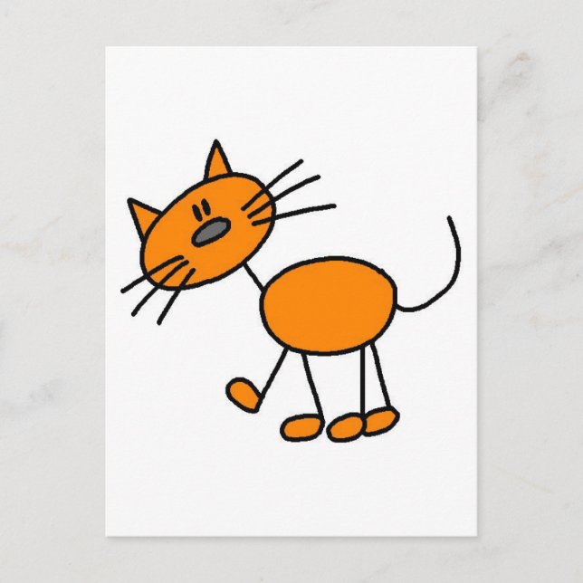 Stick Figure Cat T-shirts and Gifts Postcard (Front)