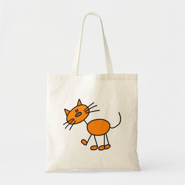Stick Figure Cat T-shirts and Gifts Tote Bag (Front)