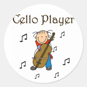 Stick Figure Cello Player Stickers Sticker