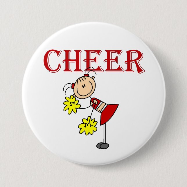 Stick Figure Cheerleader 7.5 Cm Round Badge (Front)