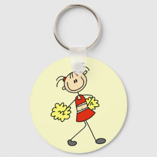 Stick Figure Cheerleading Tshirts and Gifts Key Ring