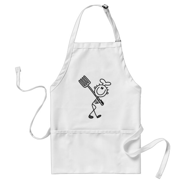 Stick Figure Chef with Fork Standard Apron (Front)