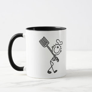 Stick Figure Chef with Fork Tshirts and Gifts Mug