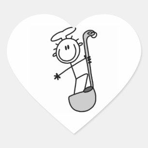Stick Figure Chef With Ladle Heart Sticker