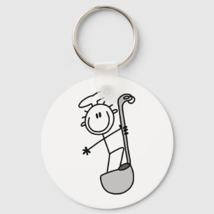 Stick Figure Chef With Ladle Key Ring