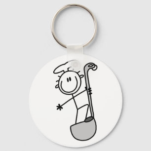 Stick Figure Chef with Ladle Key Ring