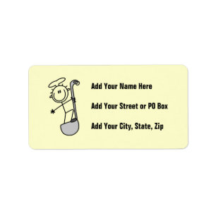 Stick Figure Chef With Ladle Label