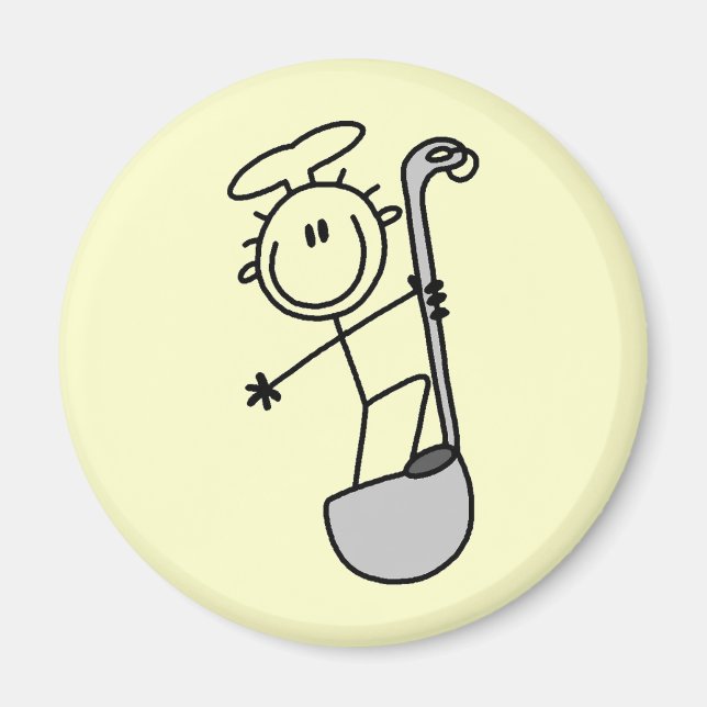 Stick Figure Chef With Ladle Magnet (Front)