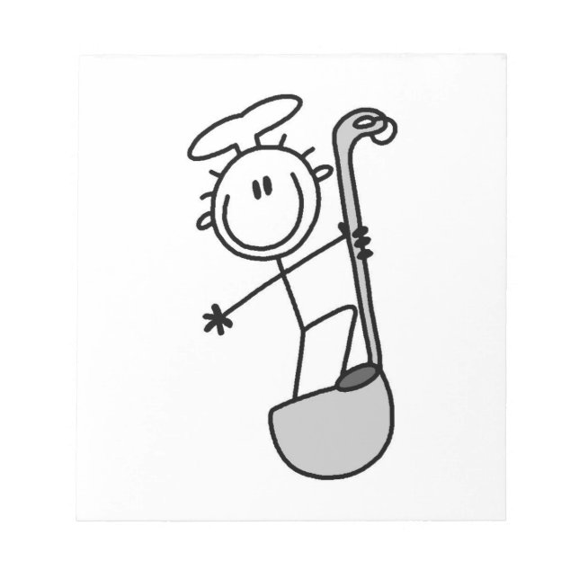 Stick Figure Chef With Ladle Notepad (Front)