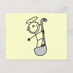 Stick Figure Chef With Ladle Postcard