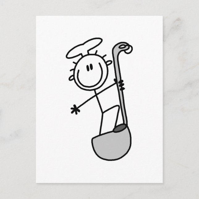 Stick Figure Chef with Ladle Postcard (Front)