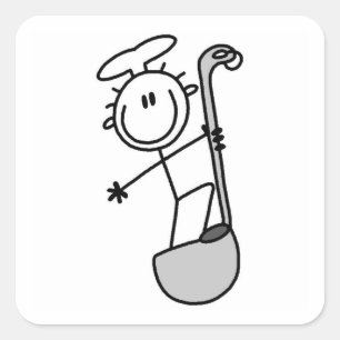 Stick Figure Chef With Ladle Square Sticker