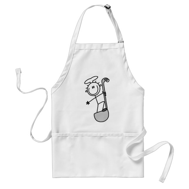 Stick Figure Chef with Ladle Standard Apron (Front)