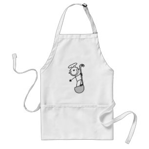 Stick Figure Chef with Ladle Standard Apron