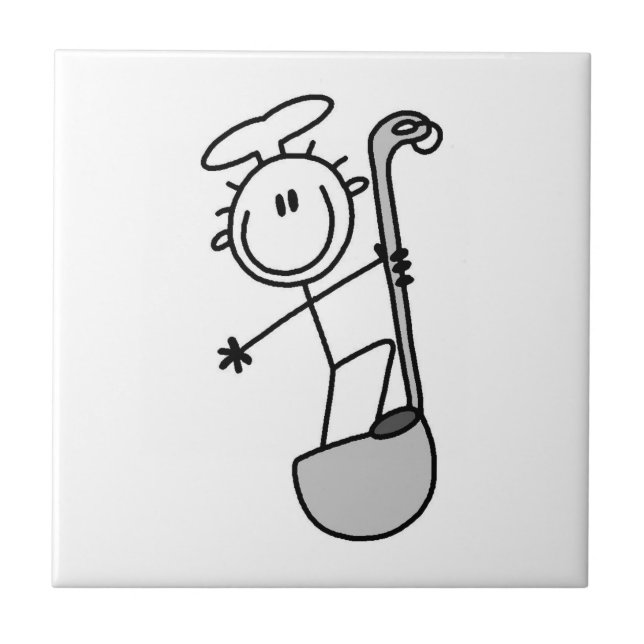 Stick Figure Chef With Ladle Tile (Front)