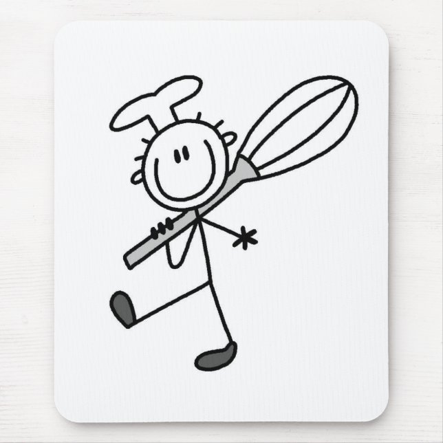 Stick Figure Chef with Whipper Mouse Mat (Front)