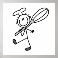 Stick Figure Chef With Whisk