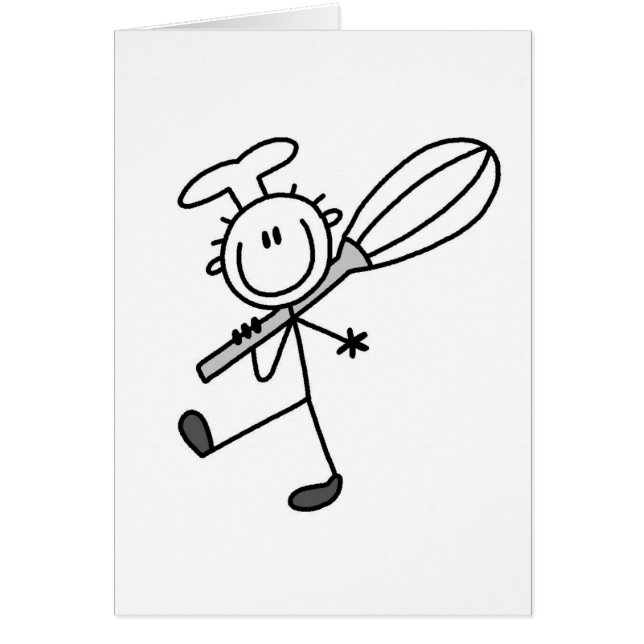 Stick Figure Chef with Whisk Tshirts (Front)